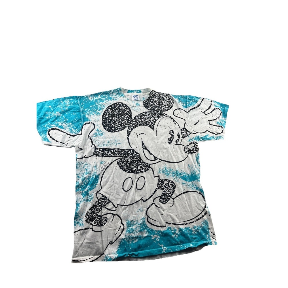 Vintage Disney‎ Velva Sheen Mickey Mouse T-Shirt All Over Print AOP Mens Large